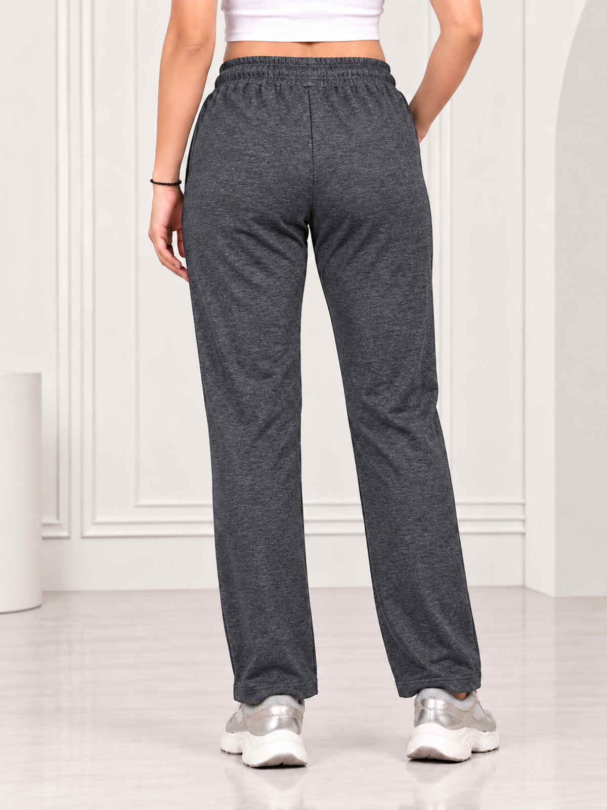 Modeve Women's Regular Fit Track Pants | Anthra - 2XL