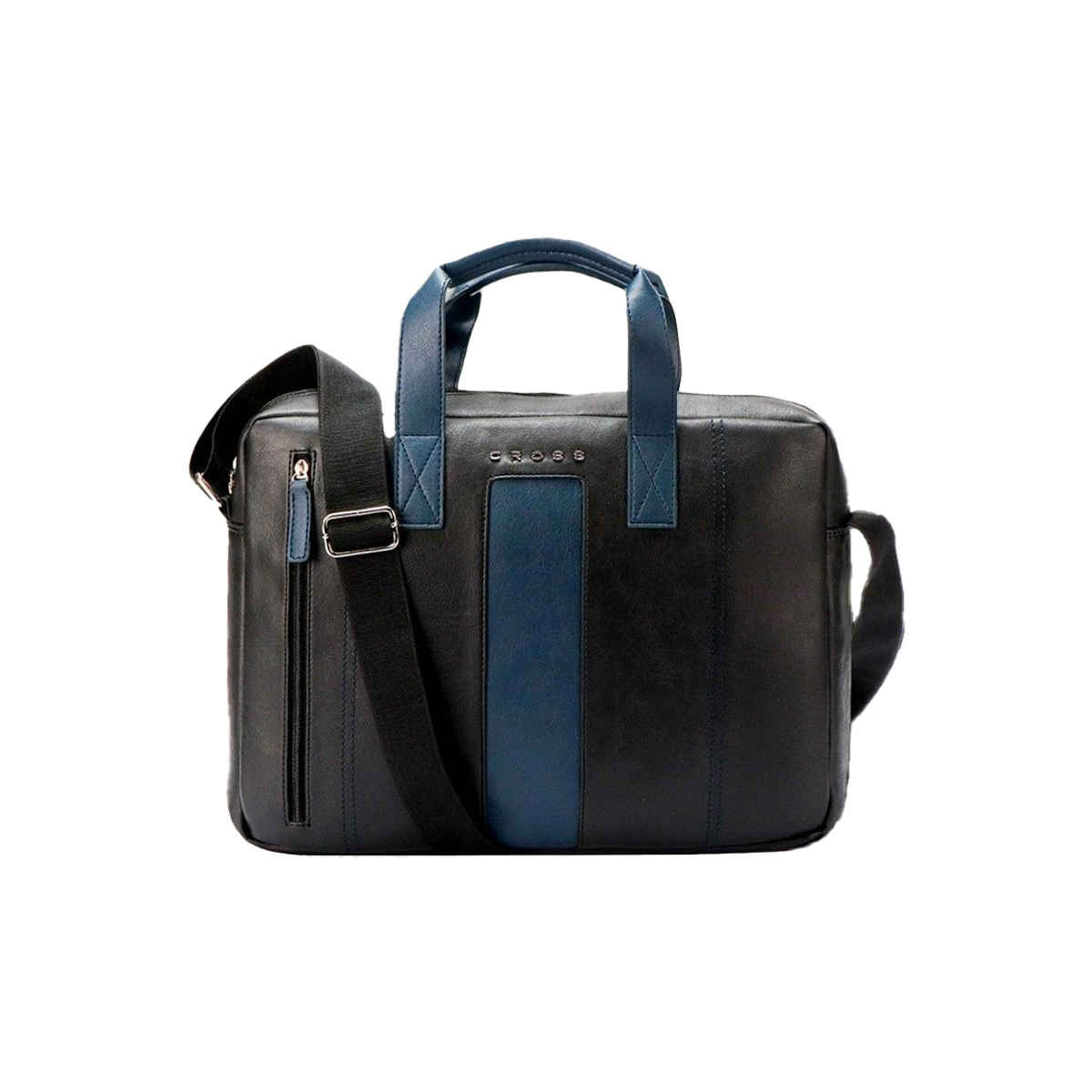 Cross Unisex Vegan Leather 15.6 L Laptop Messenger Bag | Black and Navy Blue - 15.6 Inches