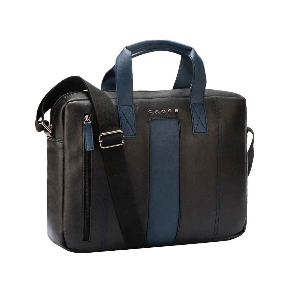 Cross Unisex Vegan Leather 15.6 L Laptop Messenger Bag | Black and Navy Blue - 15.6 Inches