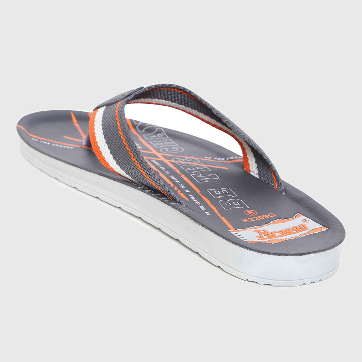 Paragon Men's Vertex Grey-Orange Slippers | UK 9
