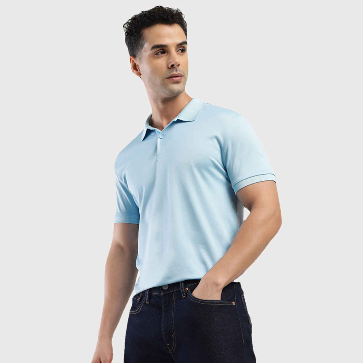 Levi's Men's 100% Polyester Polo T-shirt | Sky Blue - M