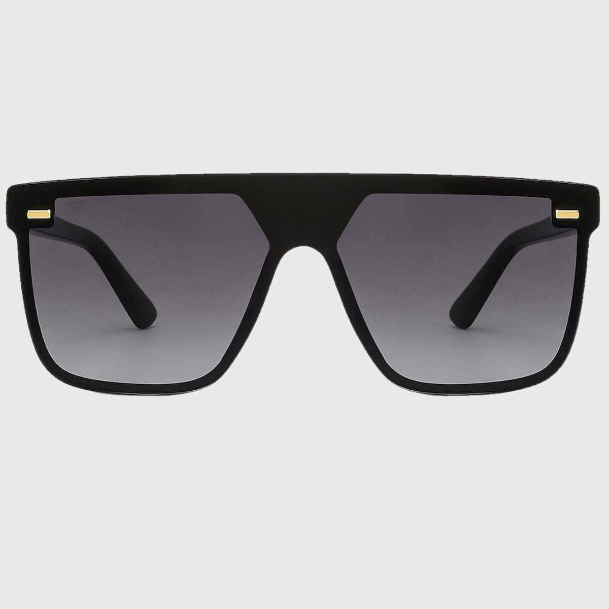 Vincent Chase By Lenskart Unisex Solid Polycarbonate Square Sunglasses | Black - L