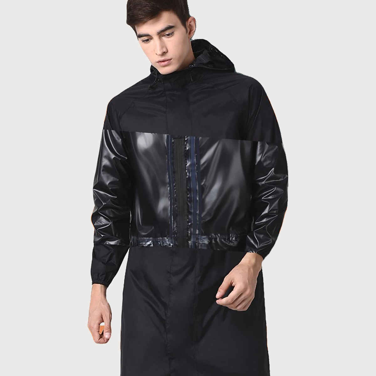 INFISPACE Adult Unisex Polyester Long RainCoat Poncho Barsaati with Adjustable Cap and Cover XL