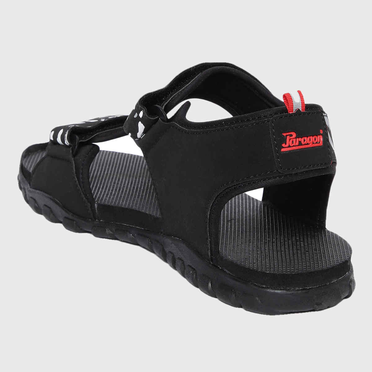 Paragon Blot Men's Black & Red Sandals - 8