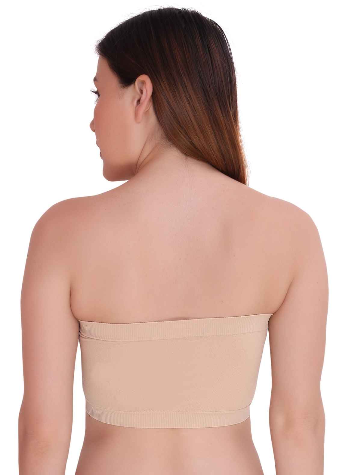 PLUMBURY Lightly Padded Seamless Bandeau Tube Bra - 36B