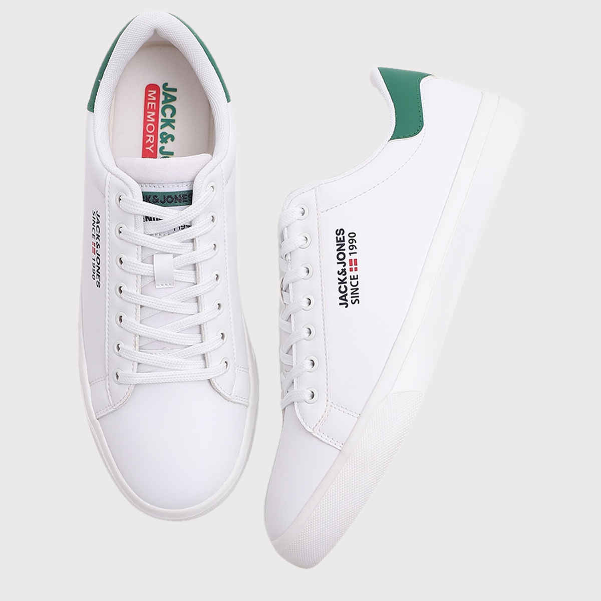 Jack & Jones Men's White Polyurethane Casual Sneakers - 40