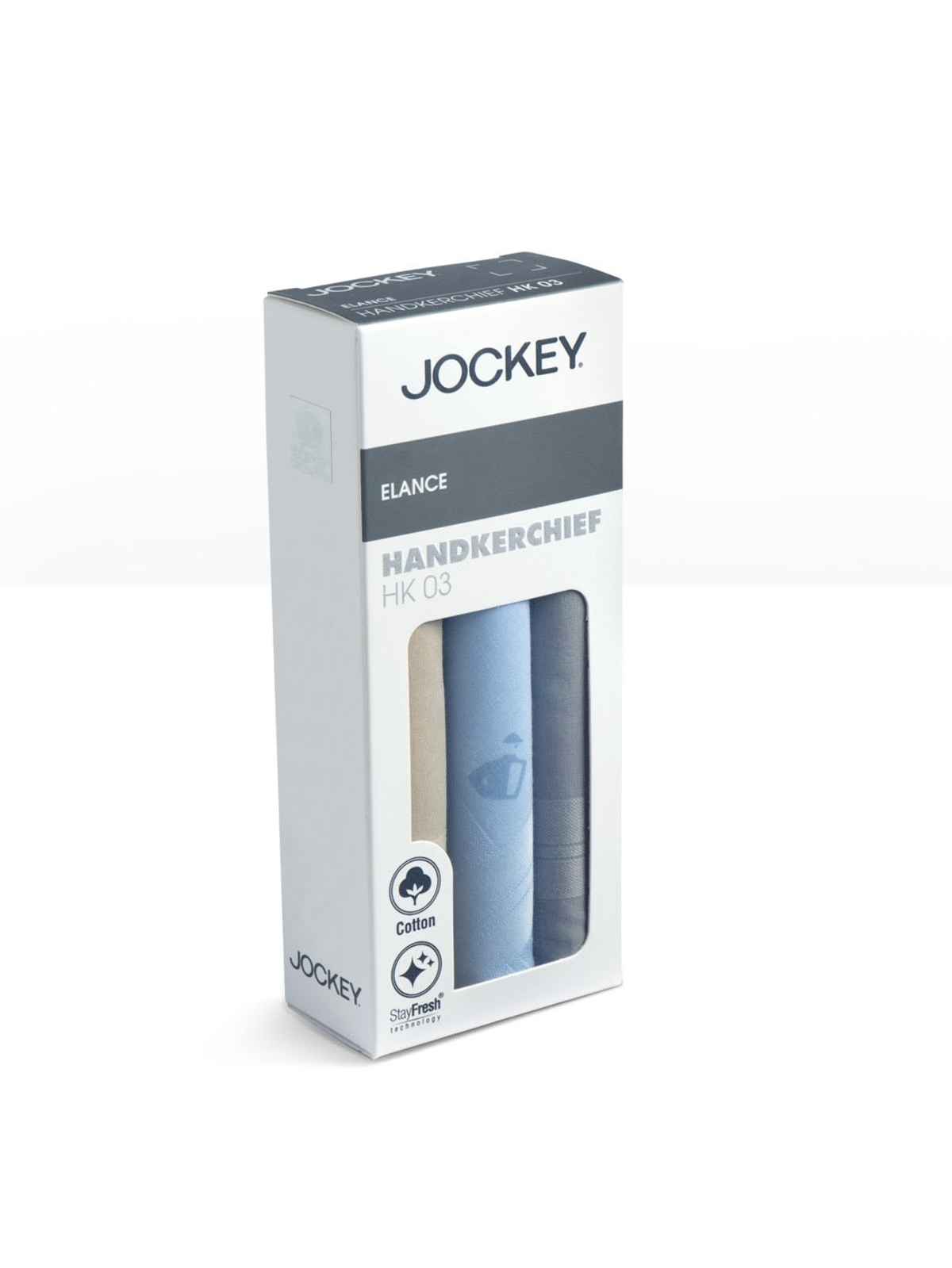 Jockey Hk03 Men's Super Combed Cotton Handkerchief|Stay Fresh Technology|PO3 | Multicolor-FREE SIZE