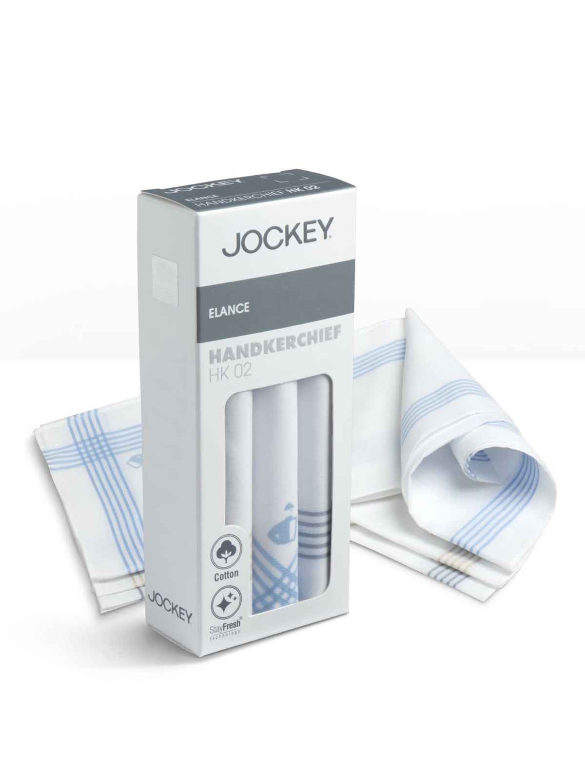 Jockey Hk02 Men's Super Combed Cotton Handkerchief|Stay Fresh Technology|PO3 | White-FREE SIZE