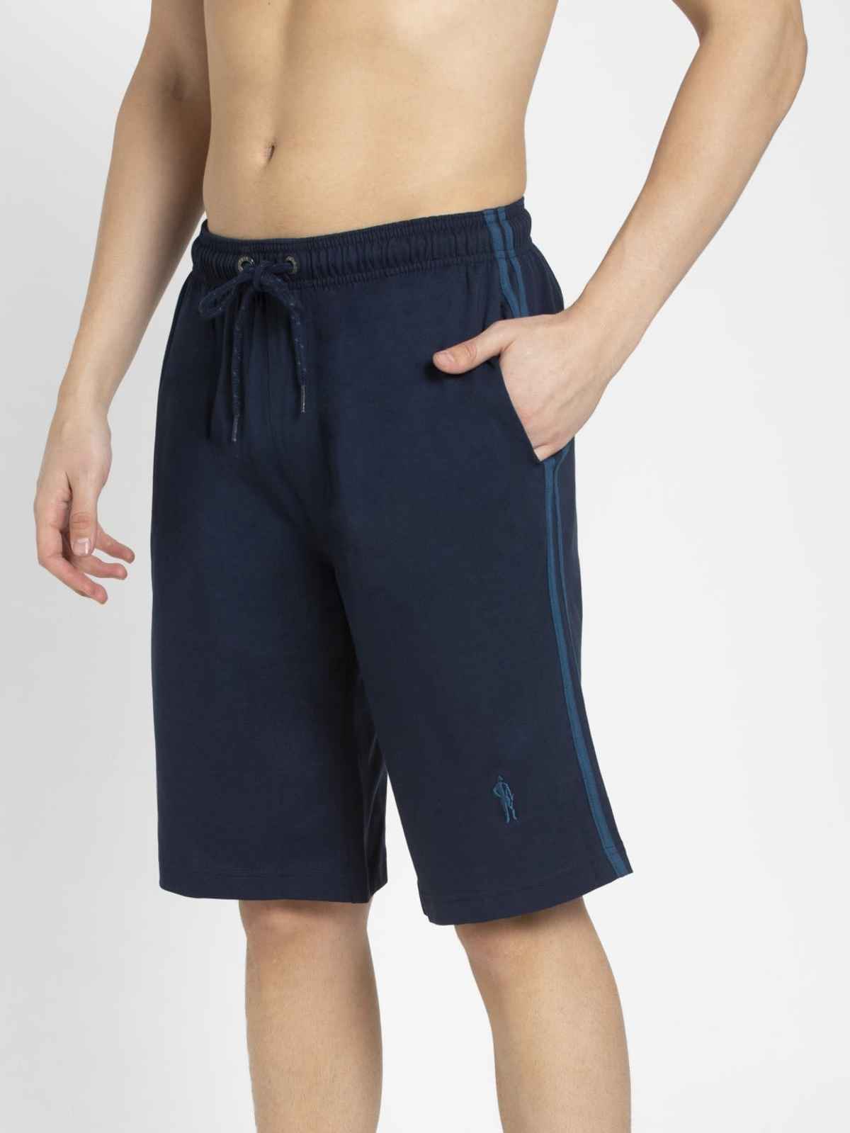 Jockey 9426 Men's Super Combed Cotton Rich Regular Fit Solid Shorts|Pockets | Multicolor-L