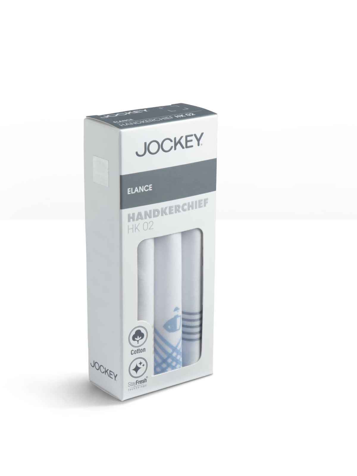Jockey Hk02 Men's Super Combed Cotton Handkerchief|Stay Fresh Technology|PO3 | White-FREE SIZE