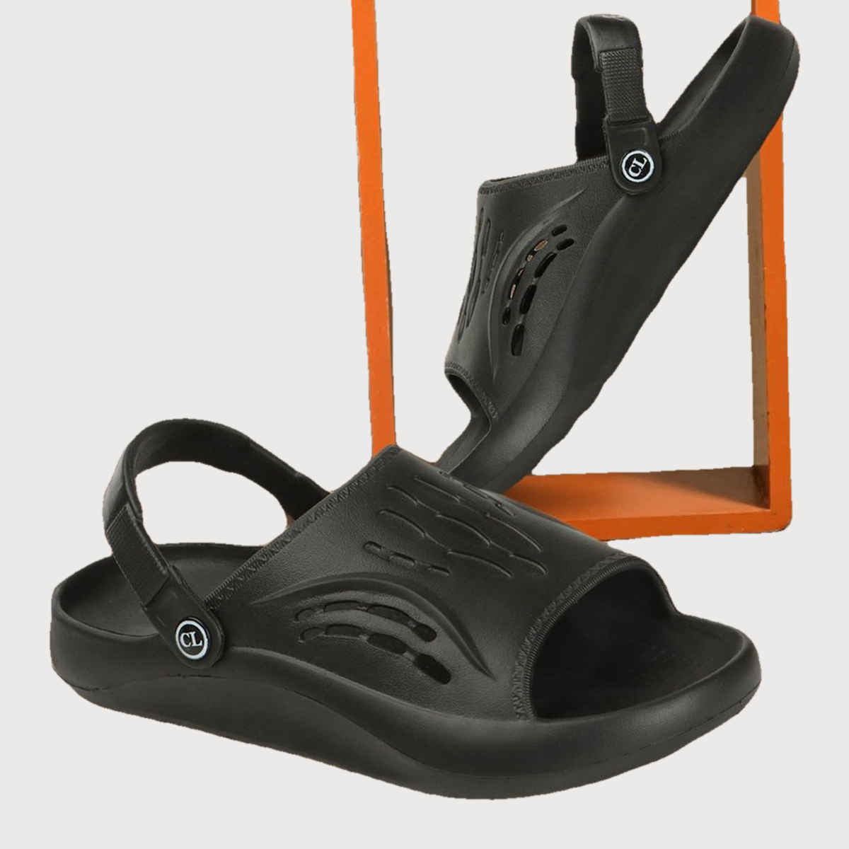 Carlton London Black Comfortable Men Flip Flops | UK 7