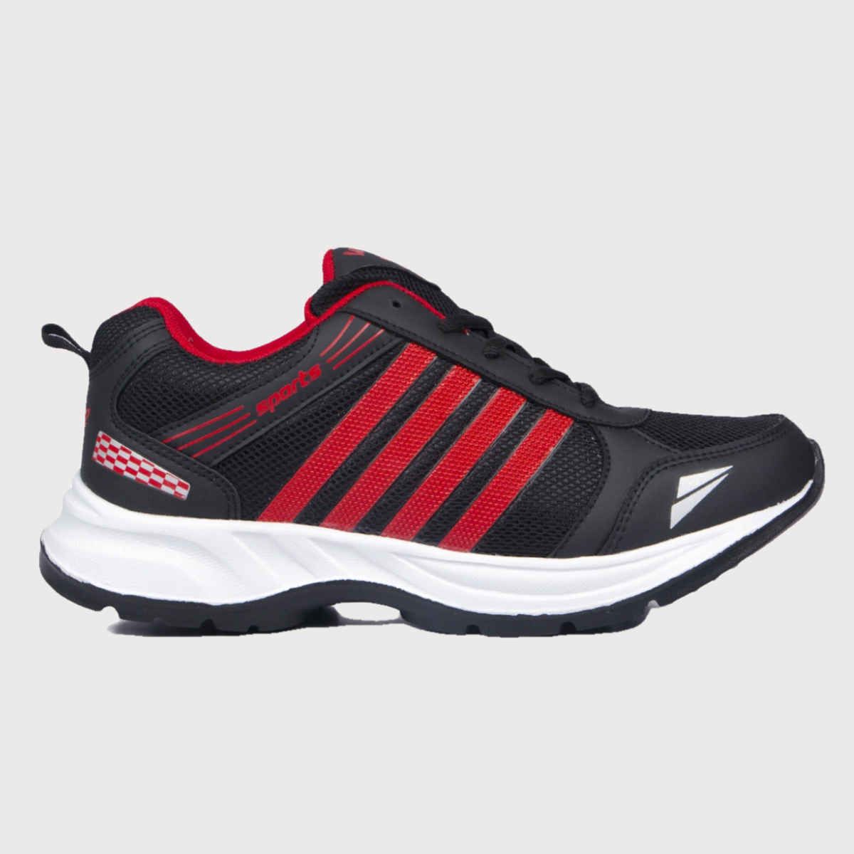 Asian Wndr-13 Men Sports Shoes | Black-Red | Size-7