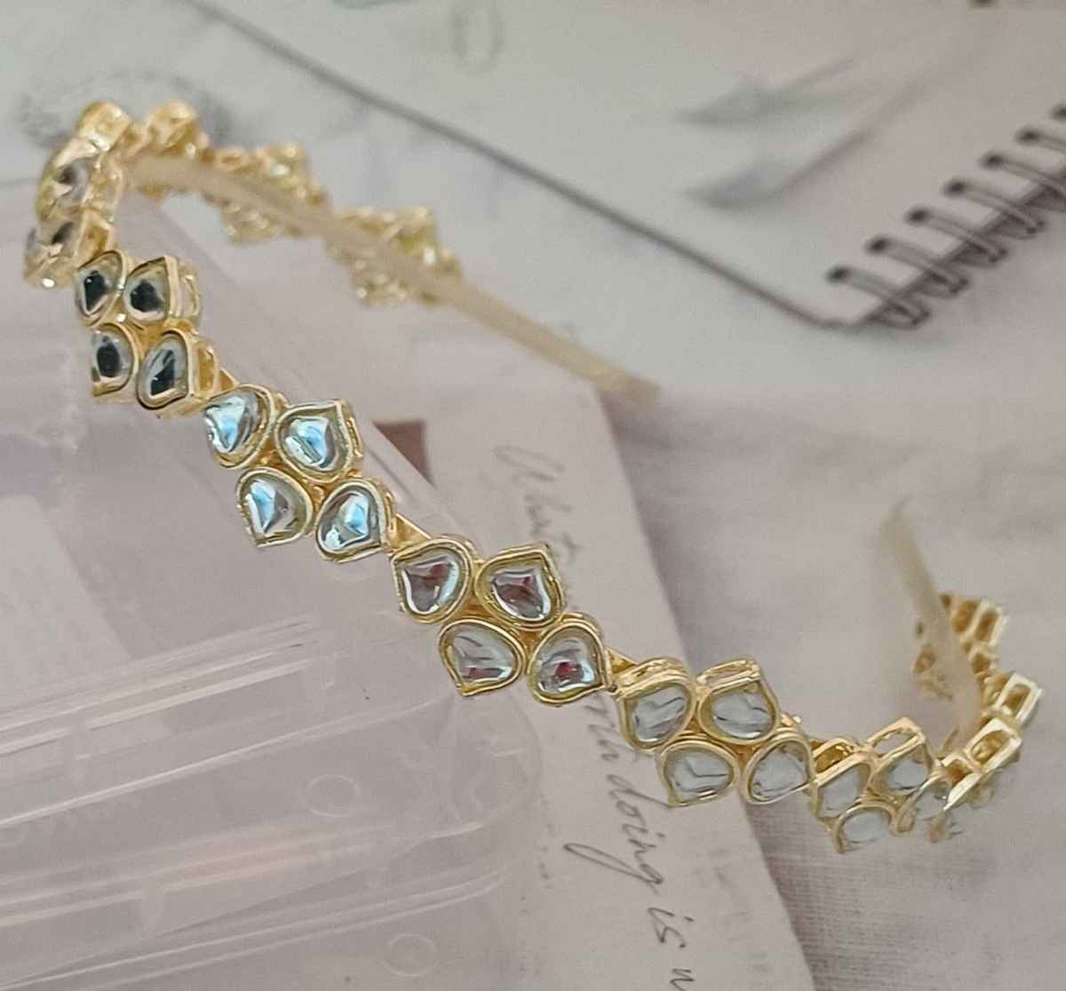 Hairband 4 Petal Flower Gold