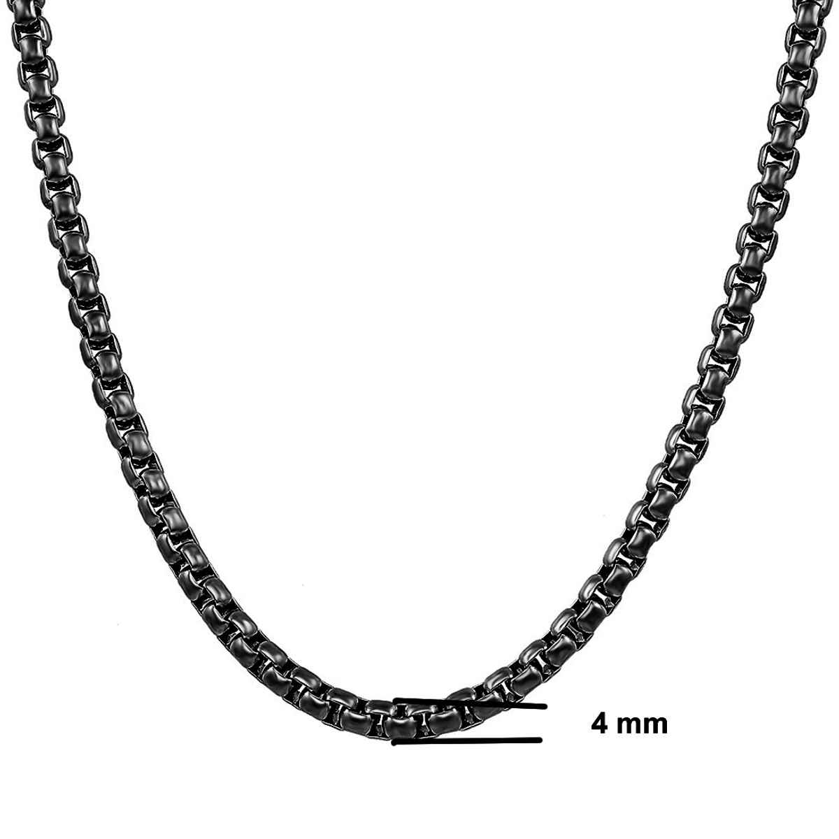Nakabh Men's Black Chain | NAK-1700614 | 52 cm