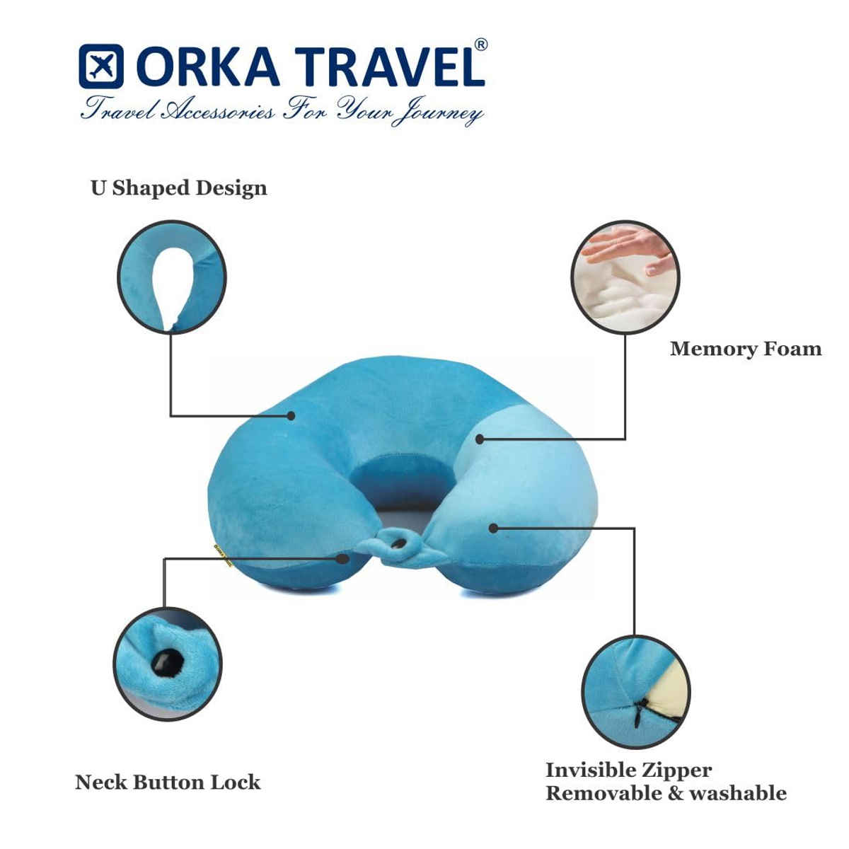 ORKA Unisex Solid Supersoft Neck Pillow | Teal - One Size