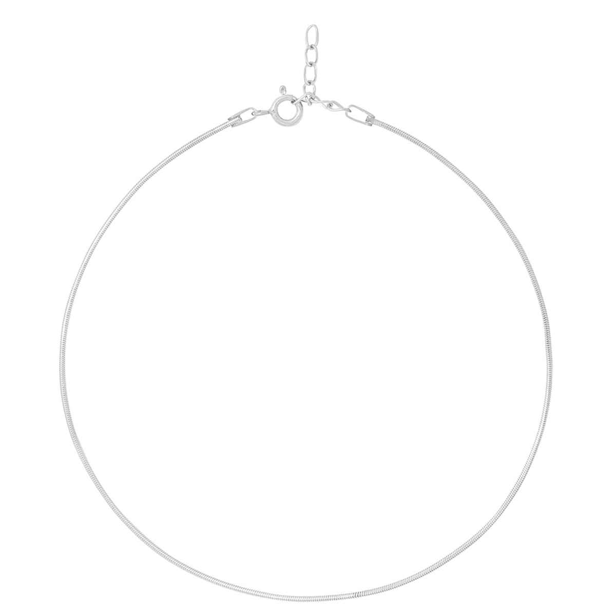 Zavya SolidRhodium Plated 925 Sterling Silver Chain Anklet