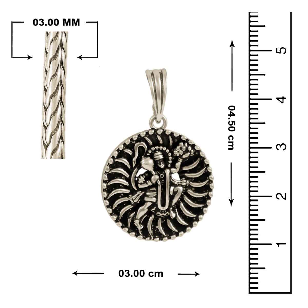 Nakabh Men's Locket Pendant Rhodium 50 Cm | NAK-2304214