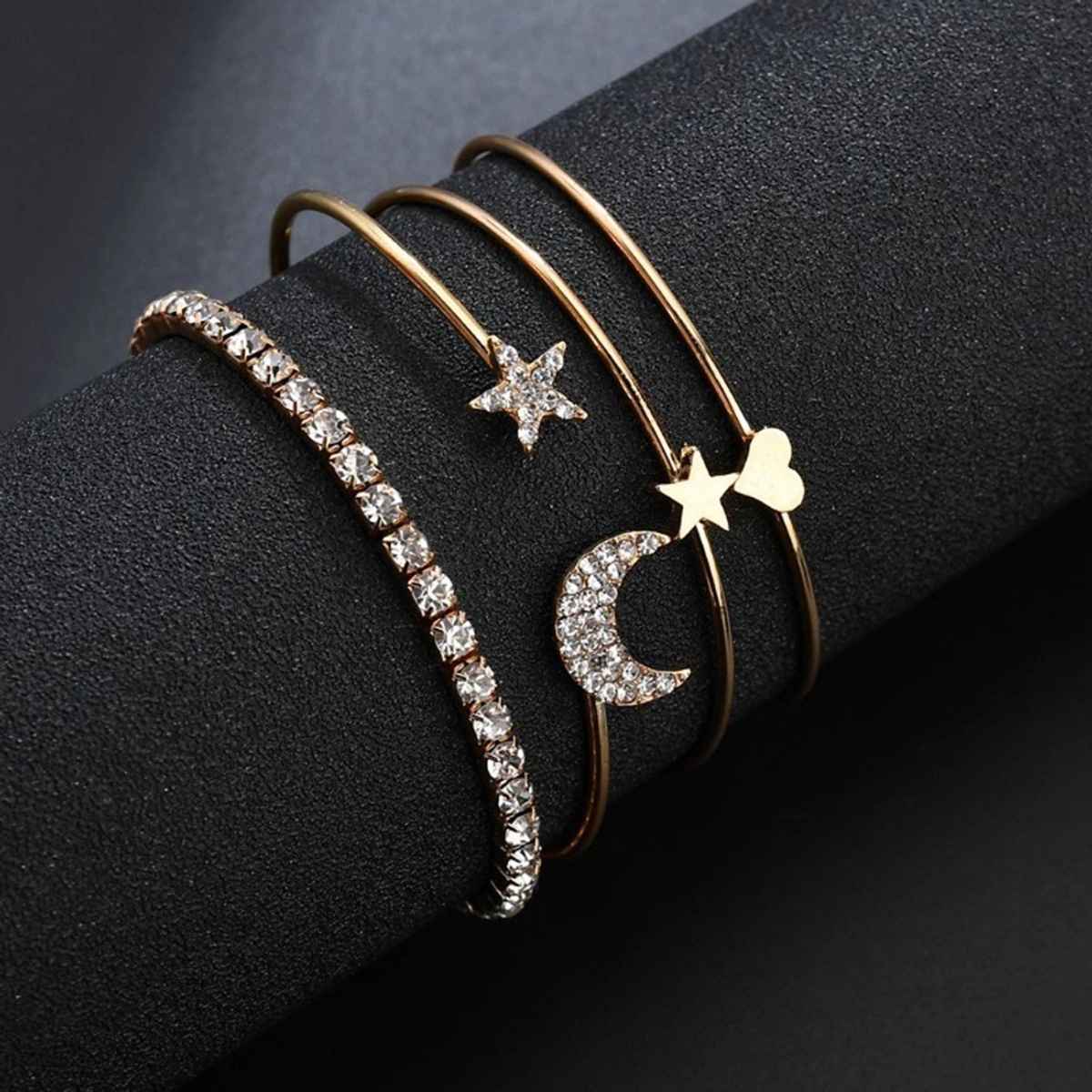 Shining Diva Fashion Jewellery Stylish Crystal Multilayer Charm Bracelet for Girls and Women 9816b