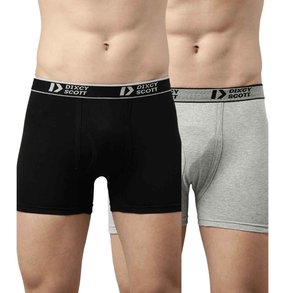 Dixcy Scott Men's 100% Combed Cotton Outer Elastic Waitband Long Trunk | Multicolour - 2XL