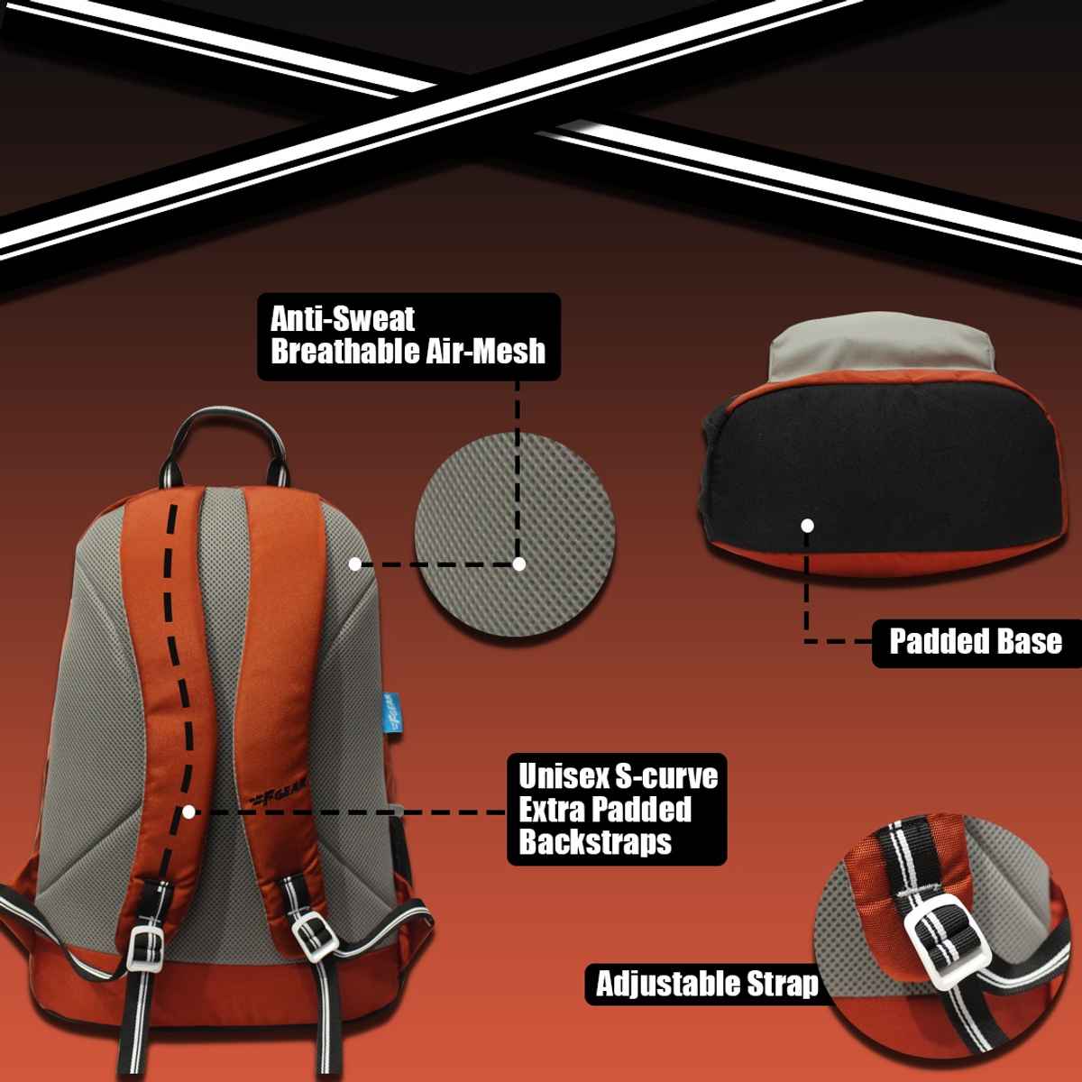 F Gear Unisex Solid Polyester 22 L Top Handle Backpack | Picante - M