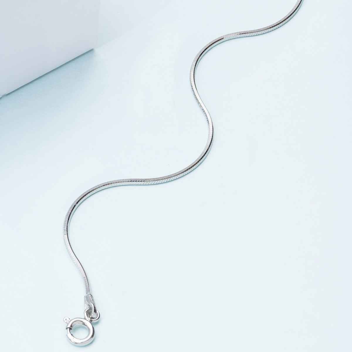 Zavya SolidRhodium Plated 925 Sterling Silver Chain Anklet