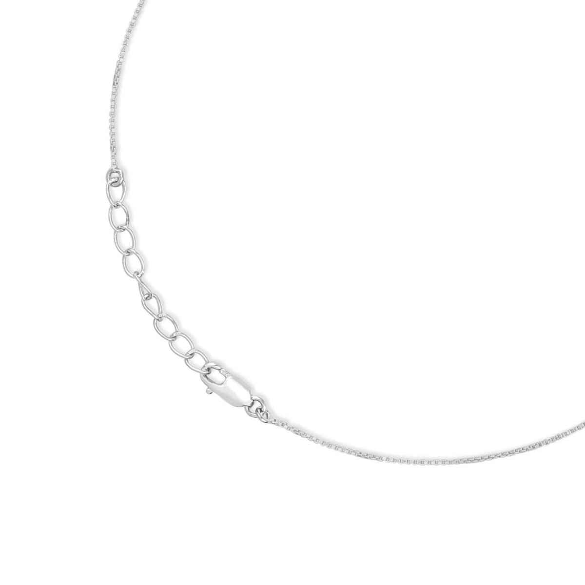 Zavya Solid Rhodium Plated 925 Sterling Silver Chain Anklet