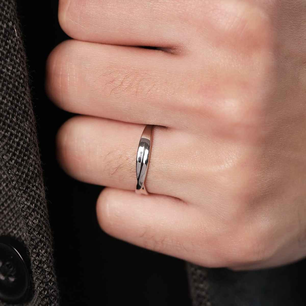 Zavya SolidRhodium Plated 925 Sterling Silver Ring