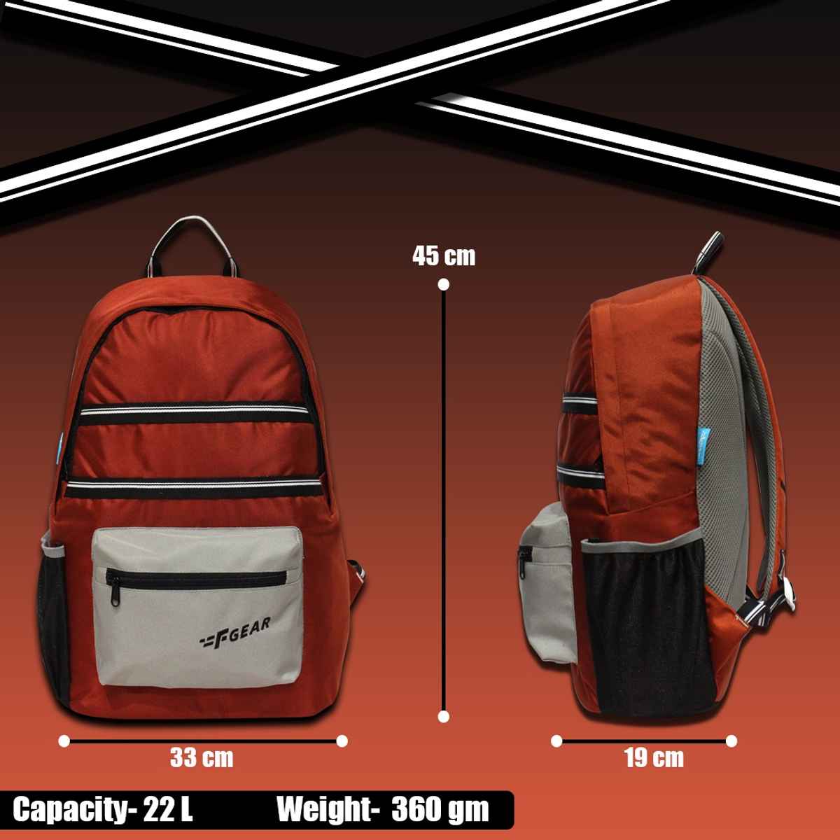 F Gear Unisex Solid Polyester 22 L Top Handle Backpack | Picante - M