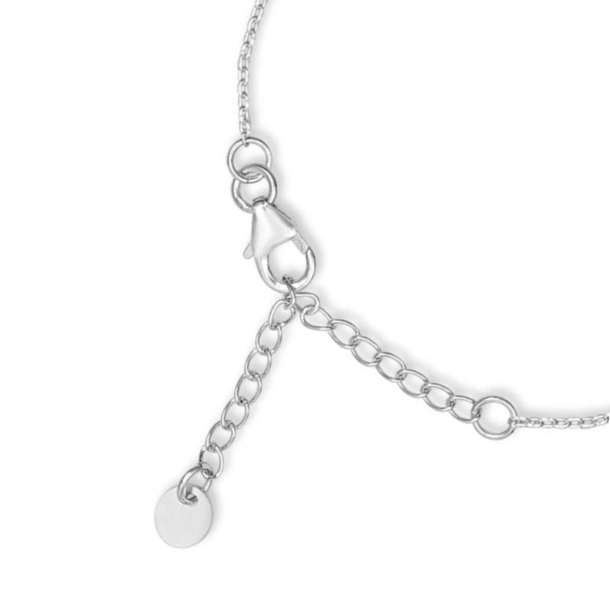 Zavya Leaf CZ Rhodium Plated 925 Sterling Silver Chain Bracelet Gift Hamper