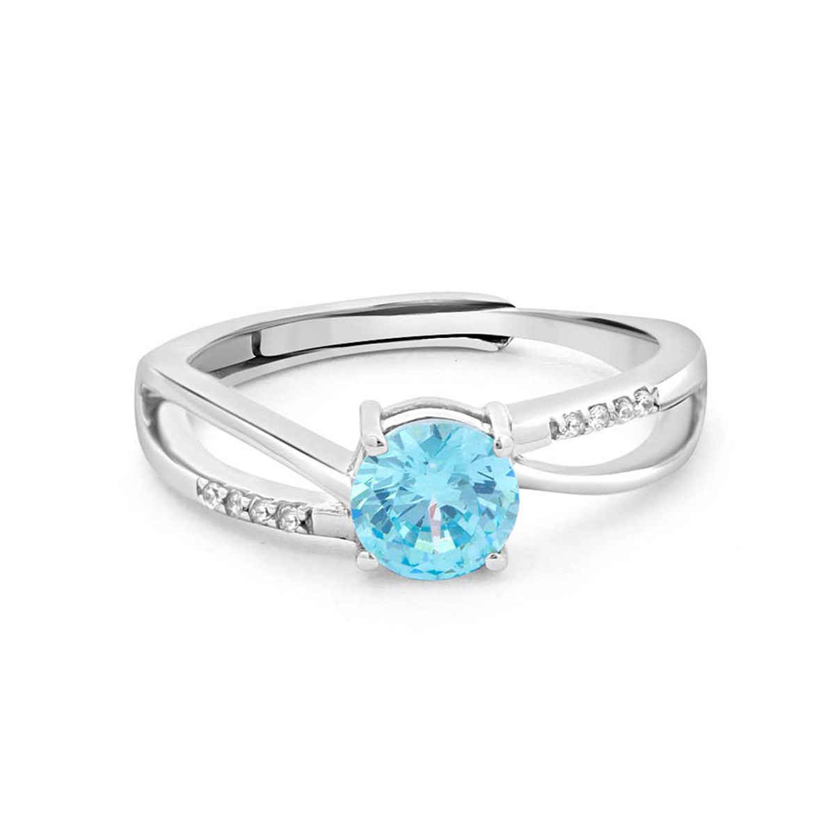 Zavya Solitaire CZ Rhodium Plated 925 Sterling Silver Ring | RNG-40376-R