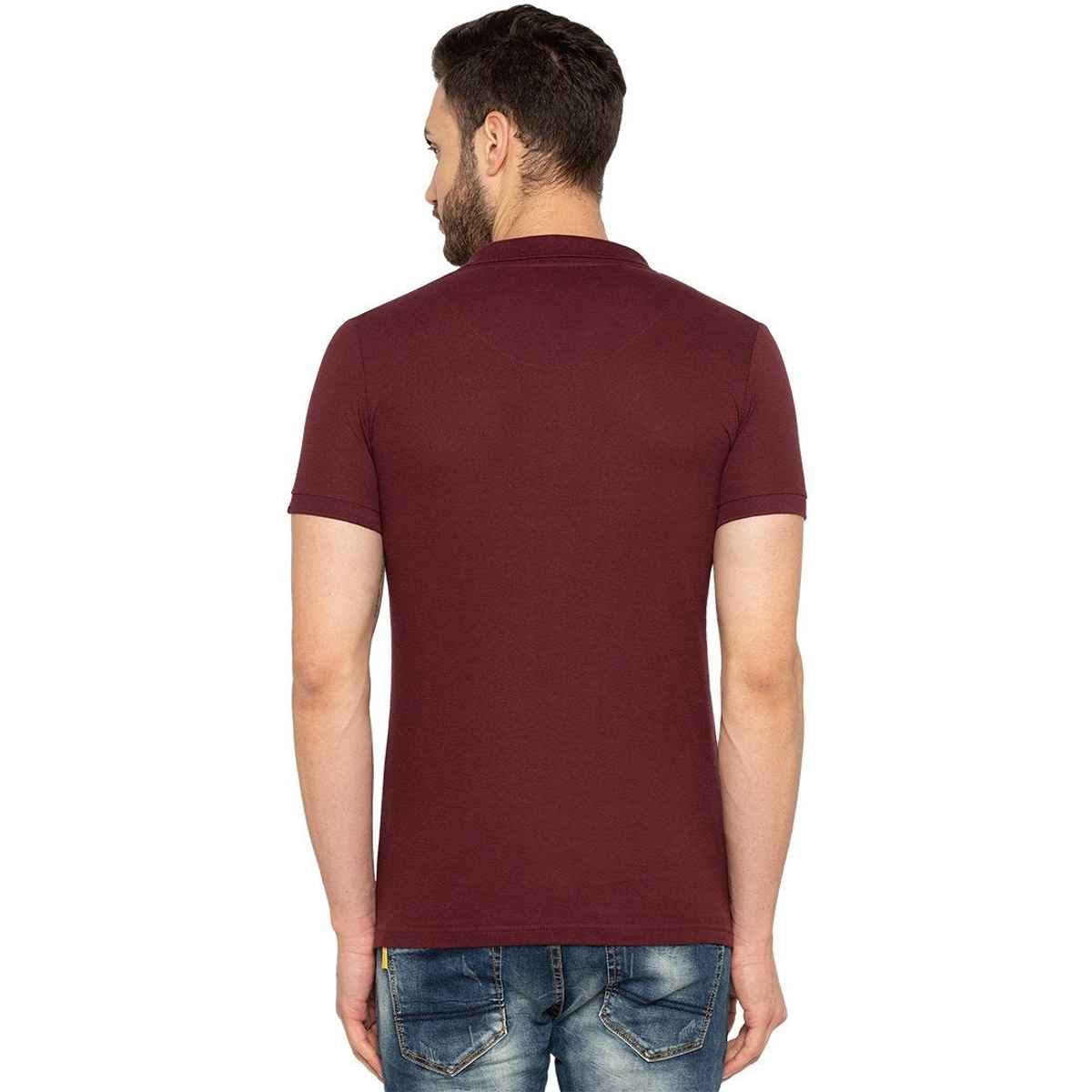 Status Quo Men Polo T-shirt - Ruby Wine | Slim Fit | M