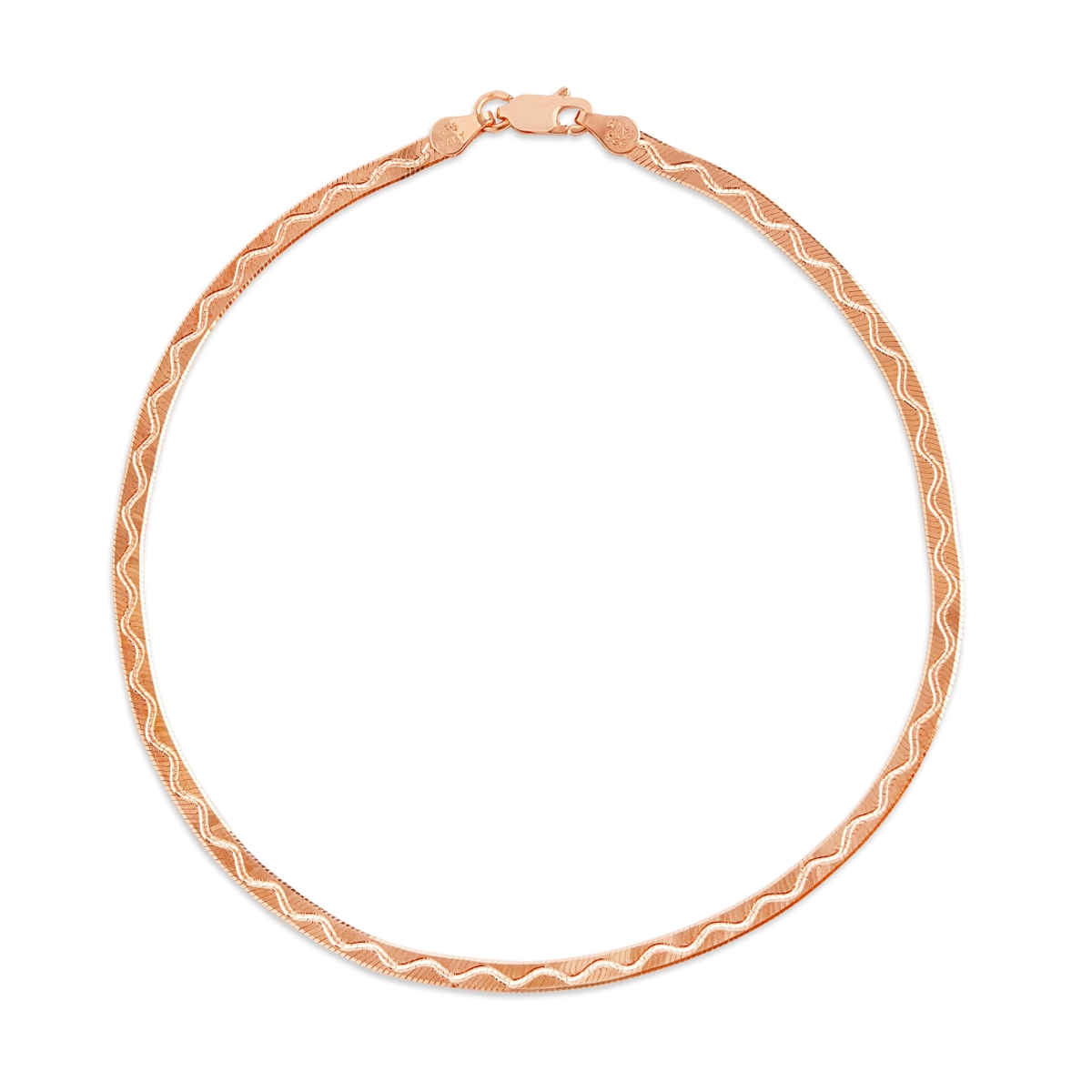 Zavya Weave Rose Gold Plated 925 Sterling Silver Chain Anklet