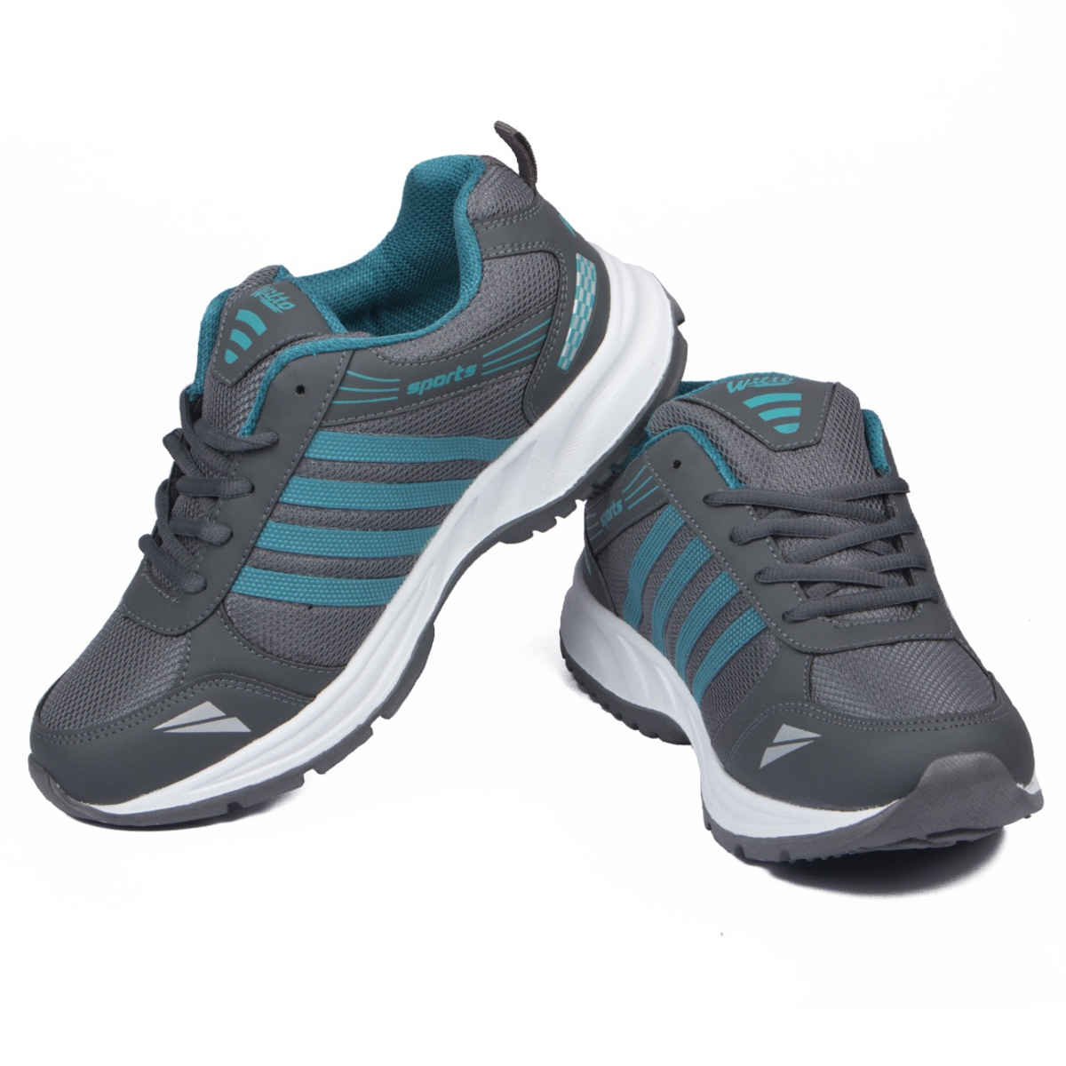 Asian Wndr-13 Men Sports Shoes Grey-Firozi (Size-10)