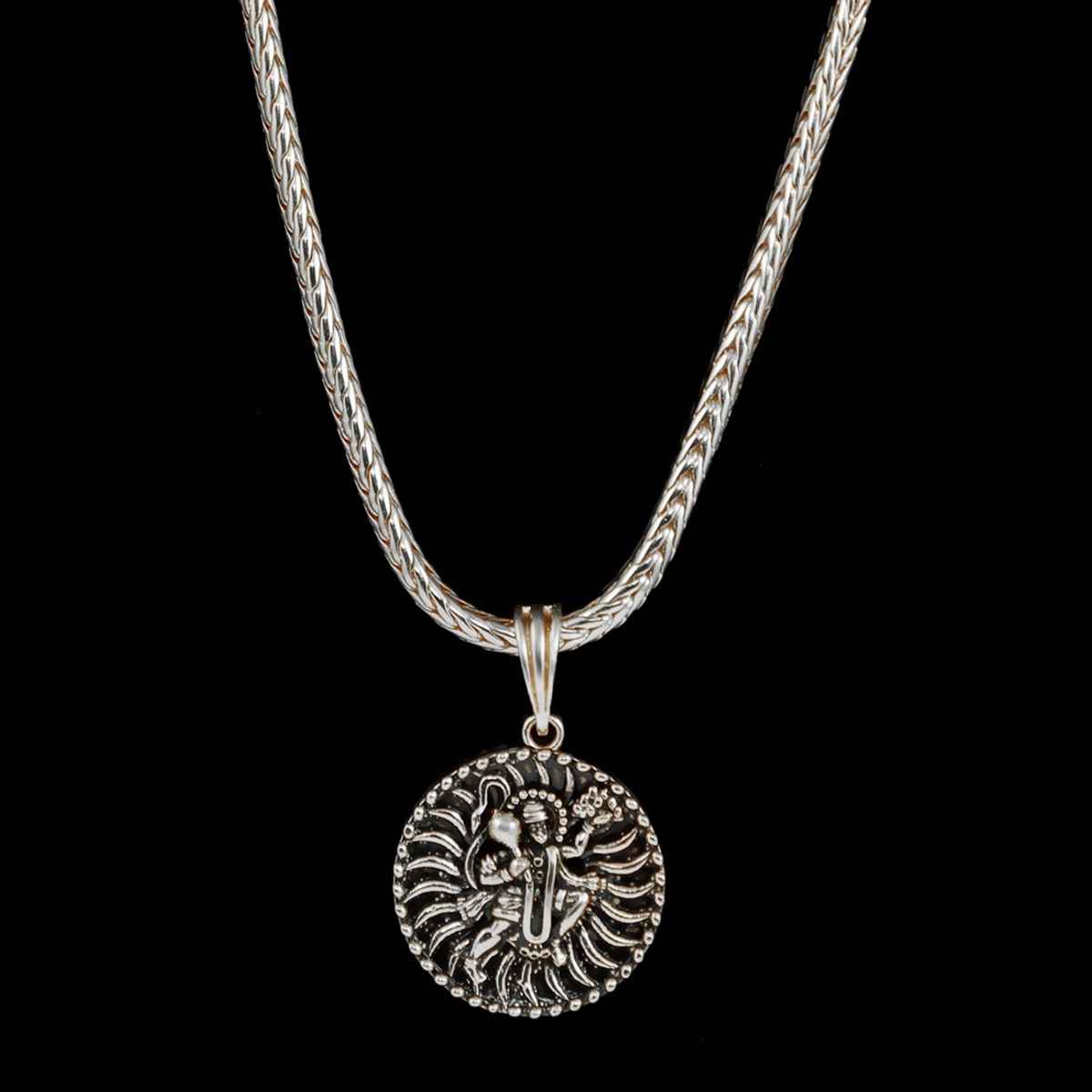 Nakabh Men's Locket Pendant Rhodium 50 Cm | NAK-2304214
