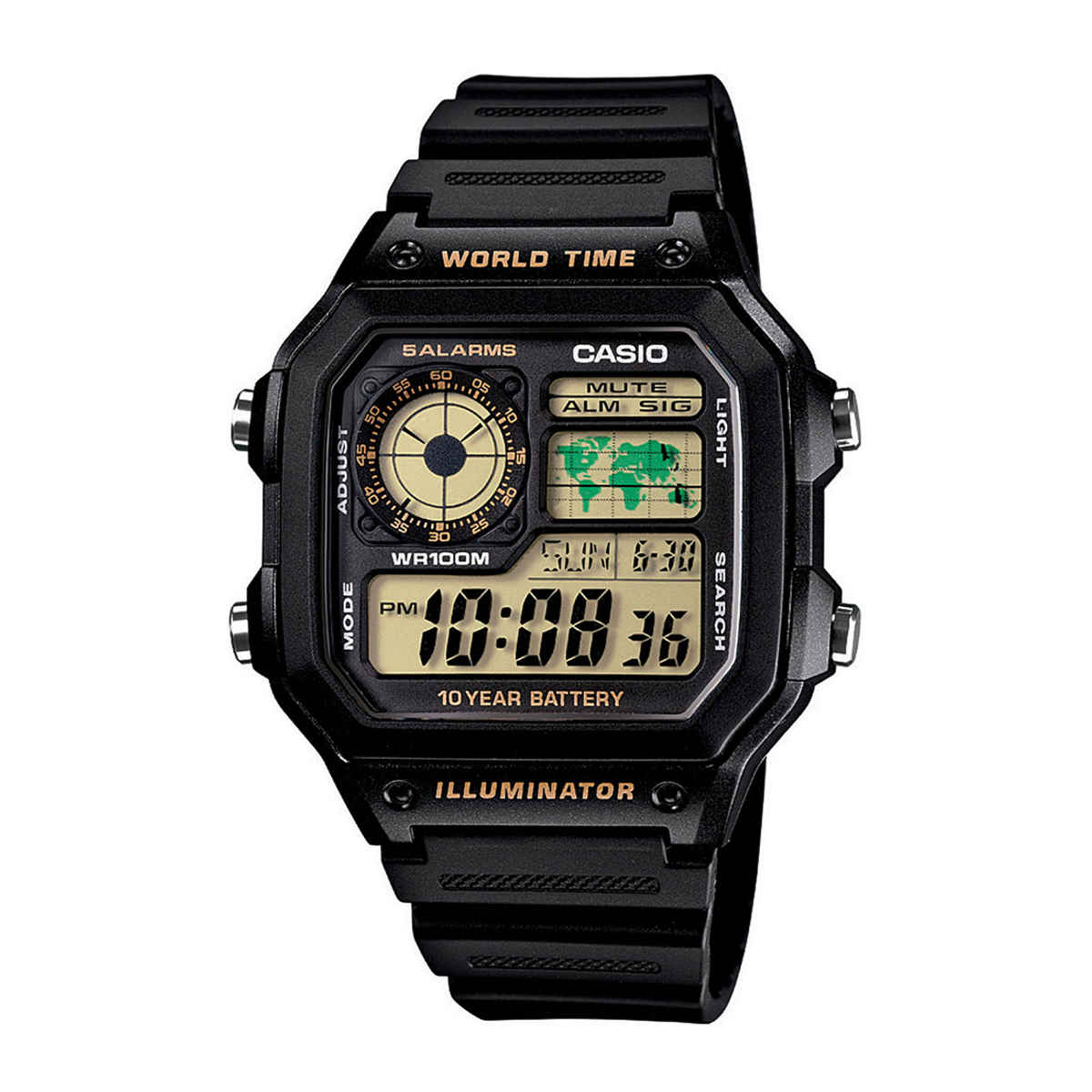 Casio Men's Youth Series Digital Black Dial Watch | AE-1200WH-1BVDF (D098)
