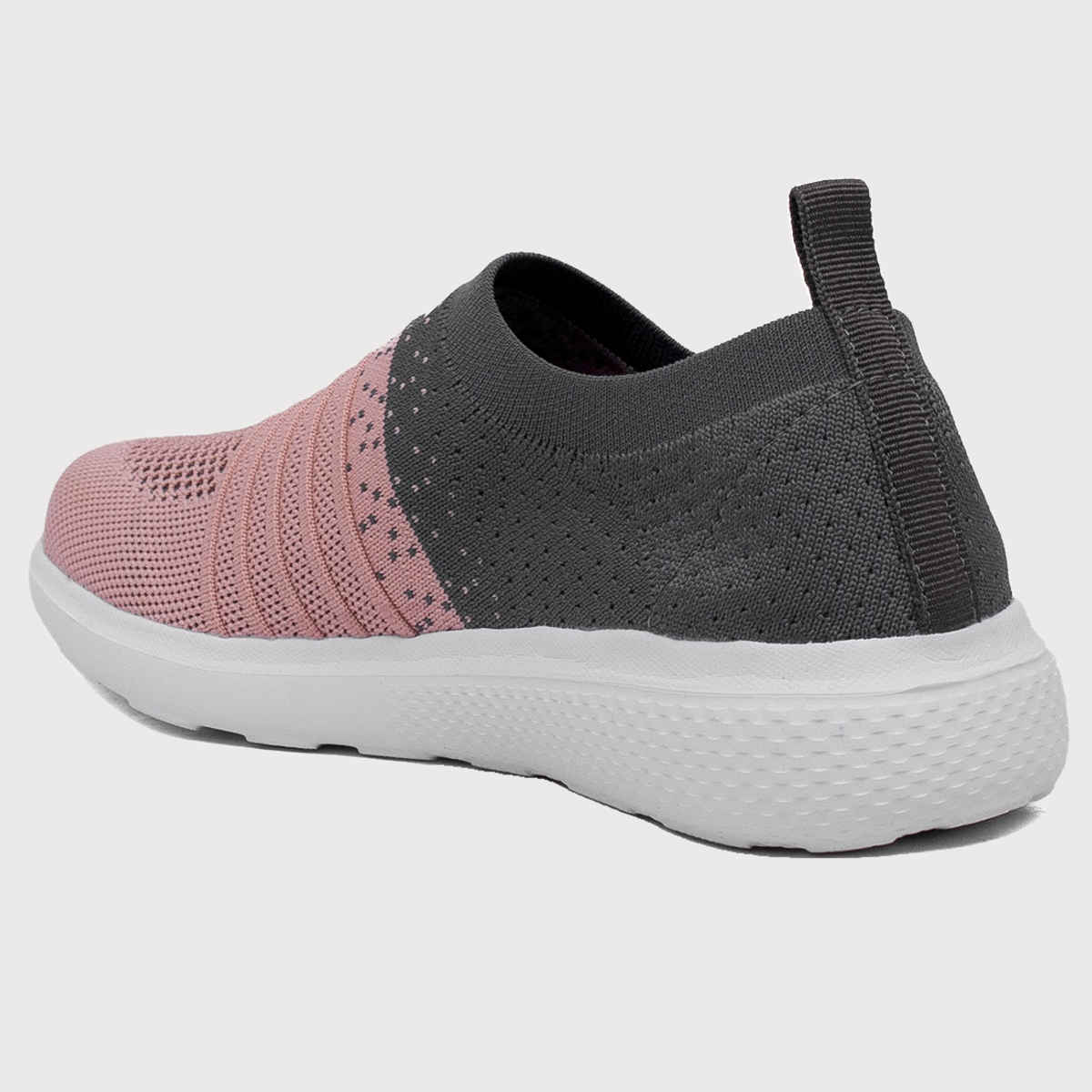 Asian Women s Elasto-02 Grey Pink Laceless Shoes | UK-6