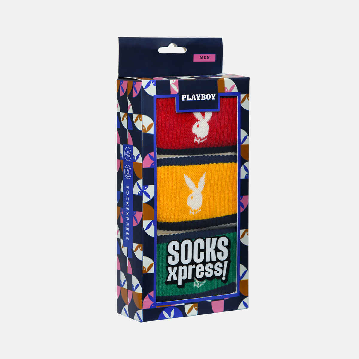 SocksXpress Mens Playboy High Ankle Socks - Free Size | UK 7 to UK 11