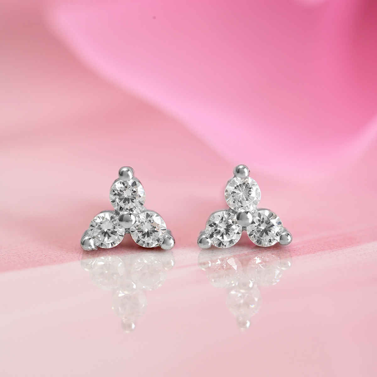 Zavya Minimal Triangle Studs 925 Silver Earrings | Gift Set