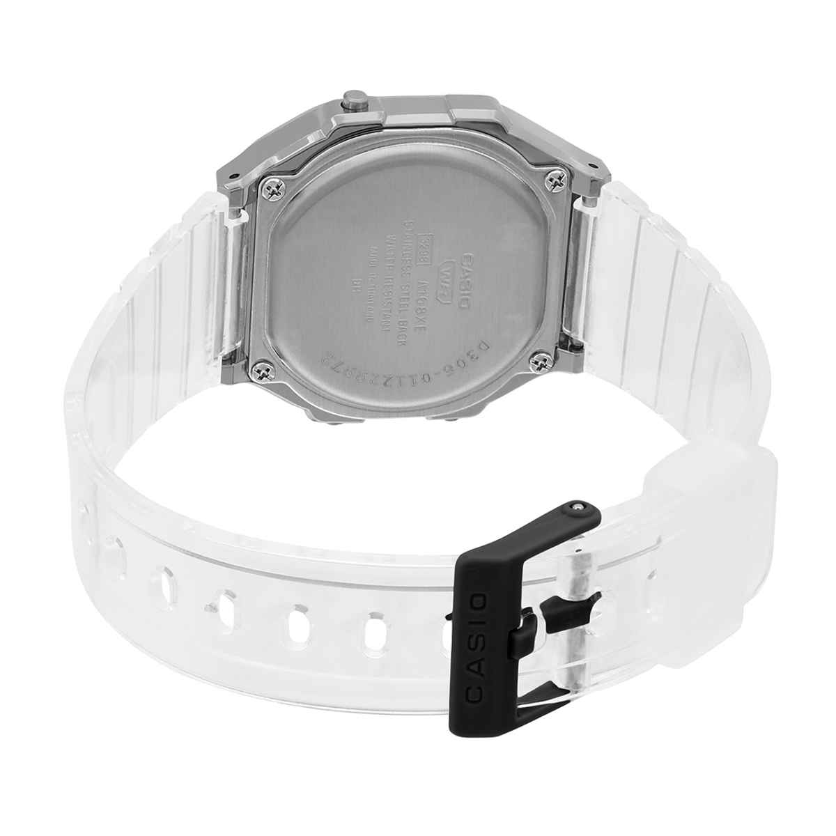 Casio Unisex Vintage A168XES-1BDF Digital Black Dial Watch | Transparent Resin Strap (D306)