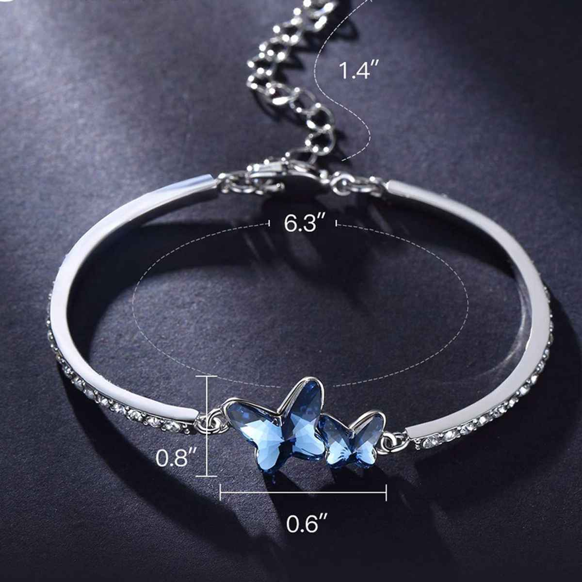 Shining Diva Fashion Stylish Crystal Platinum Plated Cubic Zirconia Bracelet for Women | Vg10958b