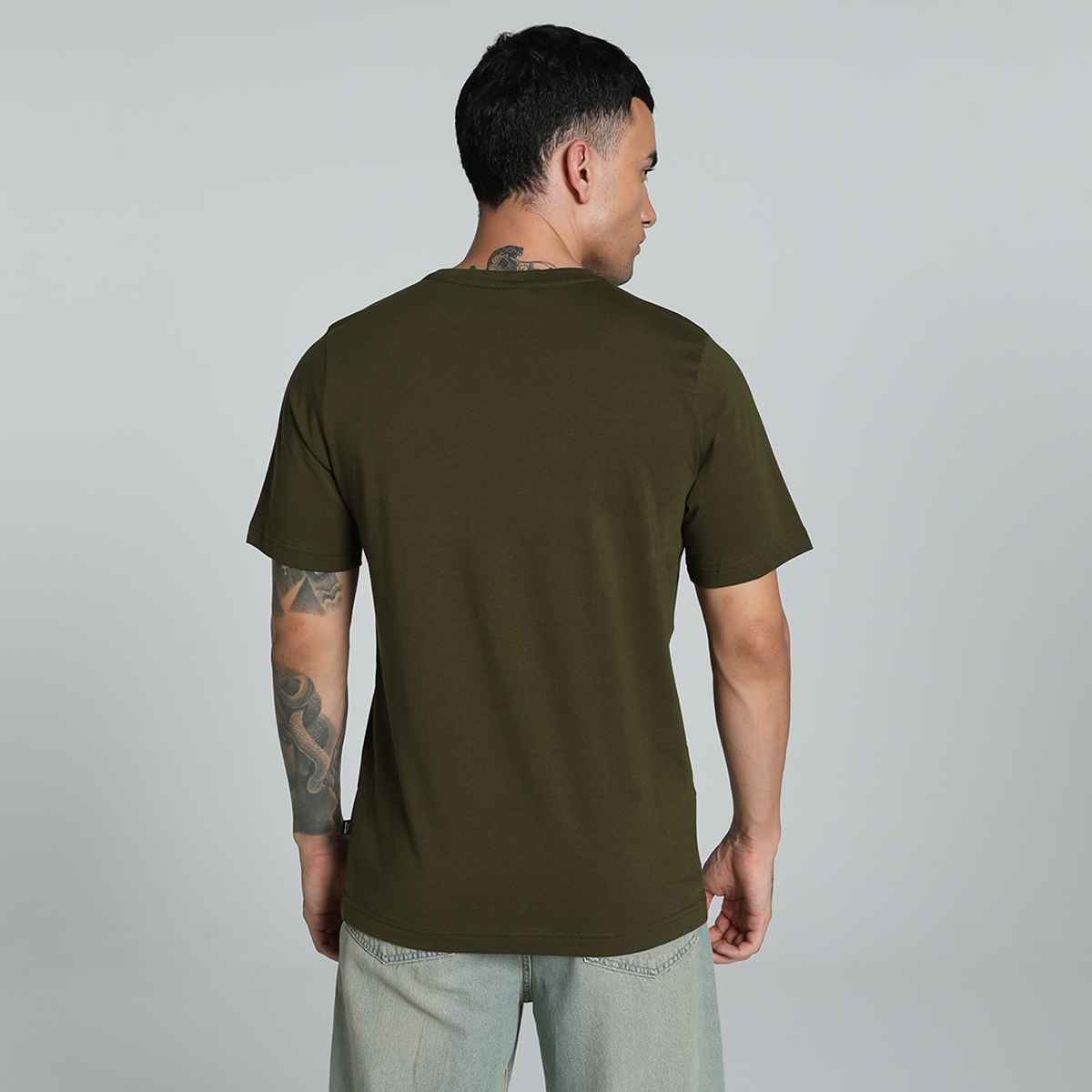 Puma Men's T-Shirt Small Logo - Deep Olive | M