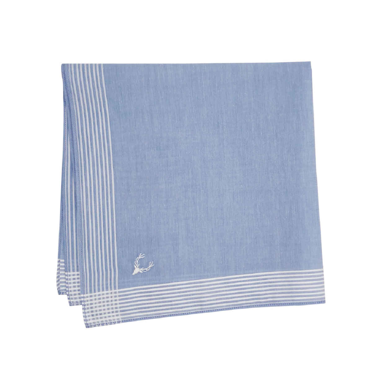Allen Solly Men's Cotton Pastel Handkerchief | Blue & White