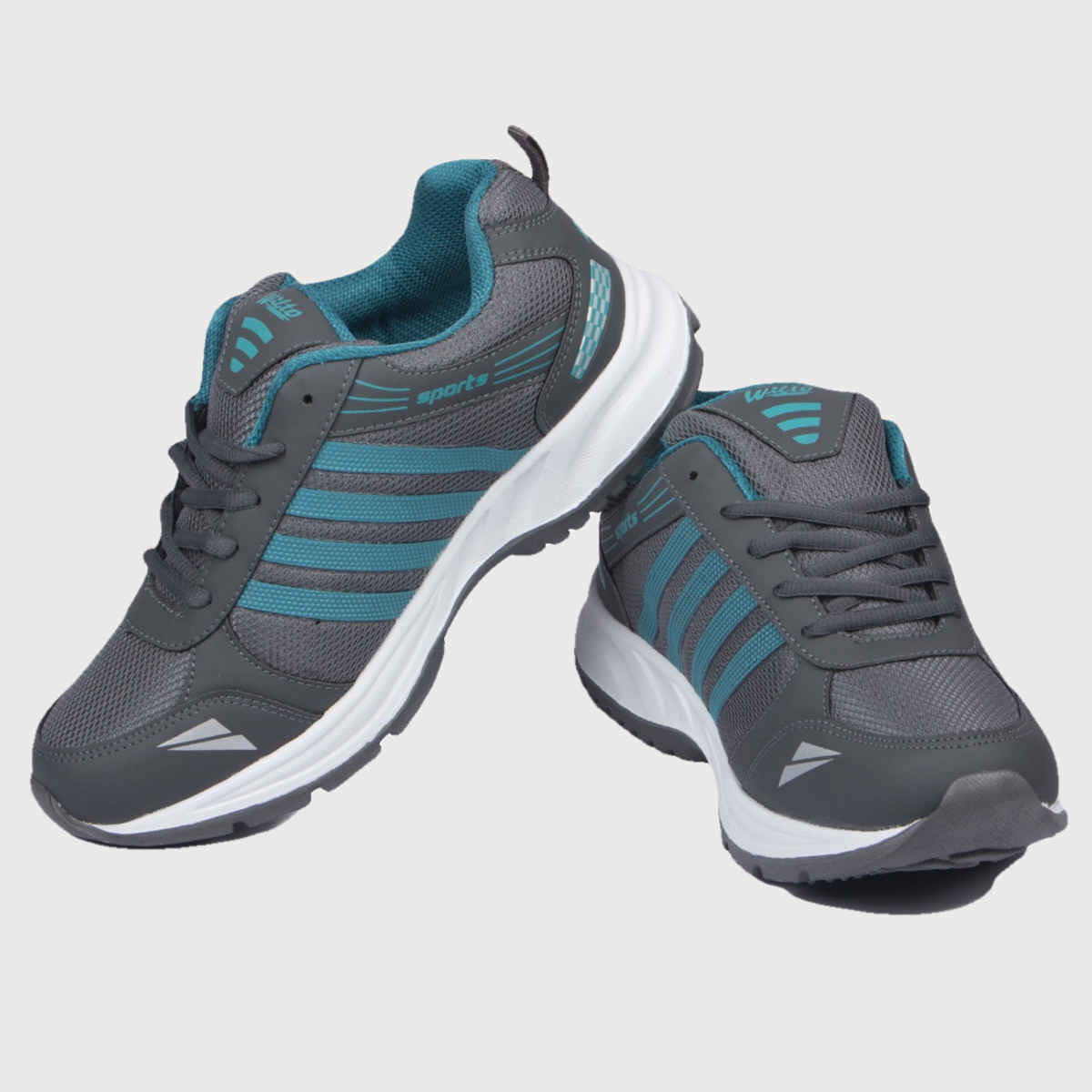 Asian Wndr-13 Men Sports Shoes Grey-Firozi (Size-7)