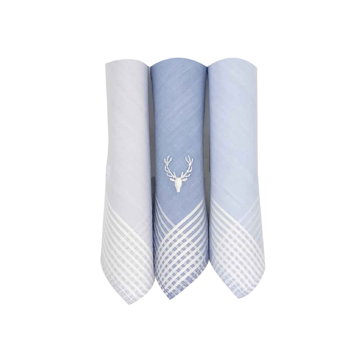 Allen Solly Men's Cotton Pastel Handkerchief | Blue & White