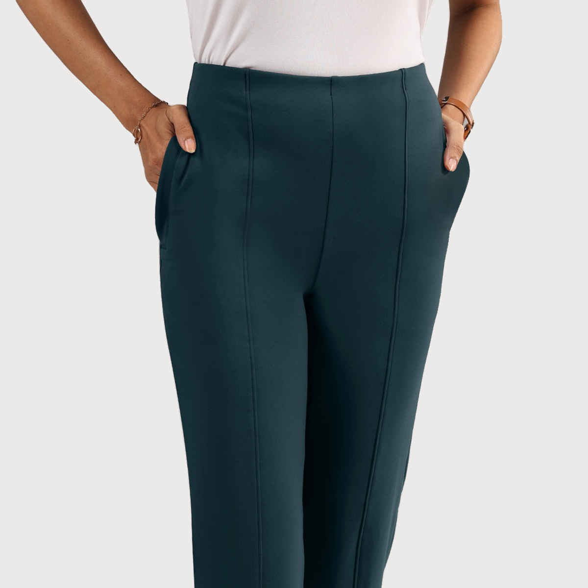 Blissclub Women's Ultimate Straight Pants - Gargi Green Pine | XXL