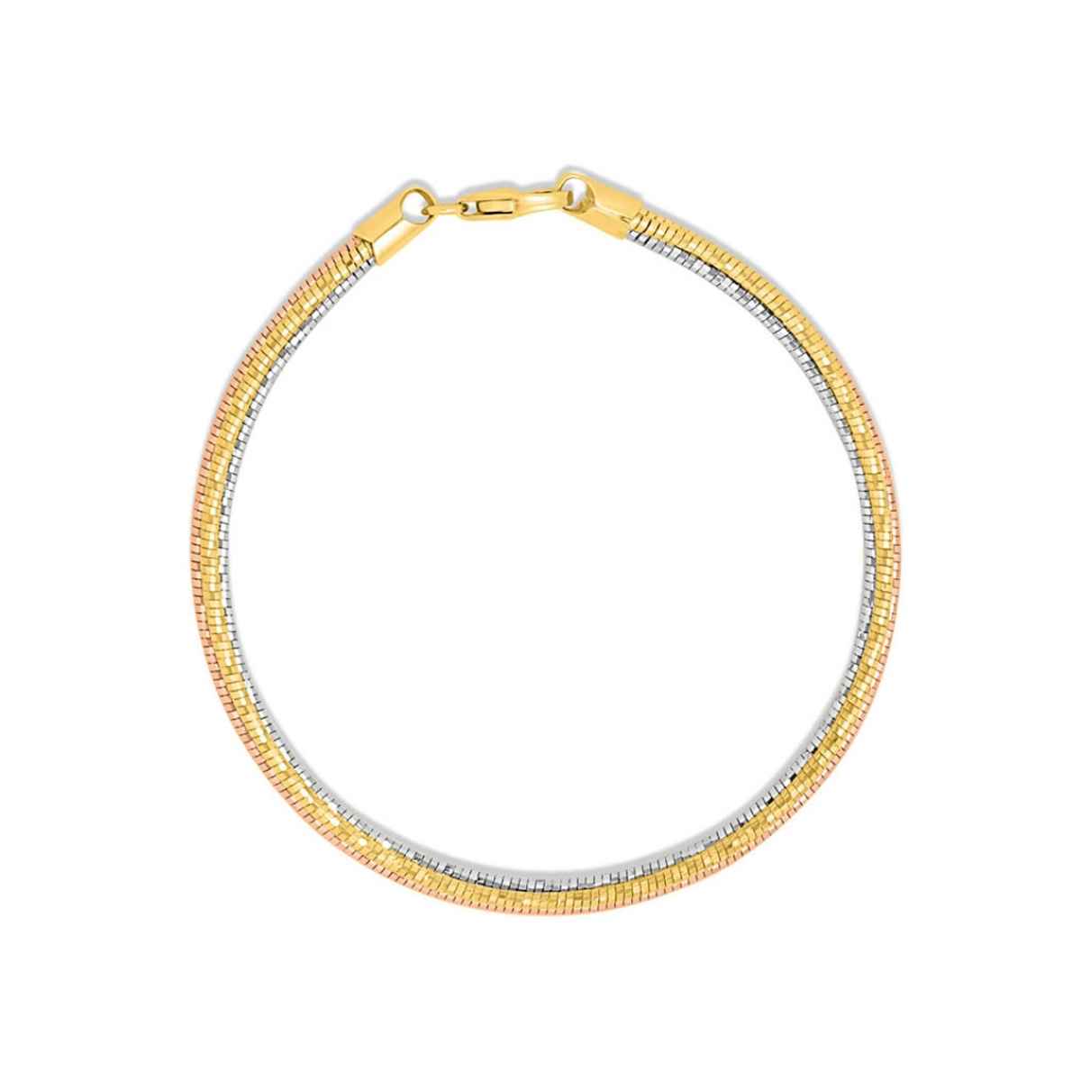 Zavya Tri-Colour Plated 925 Sterling Silver Chain Bracelet