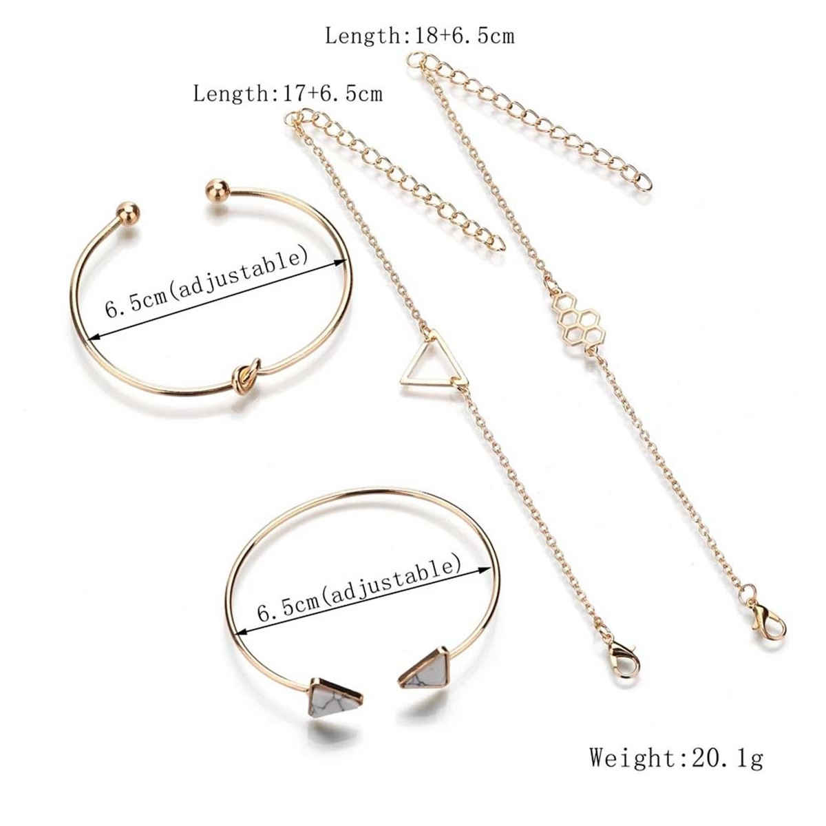 Shining Diva Fashion Set of 4 Multilayer Charm Gold Plated Bracelet for Women and Girls | 10695b