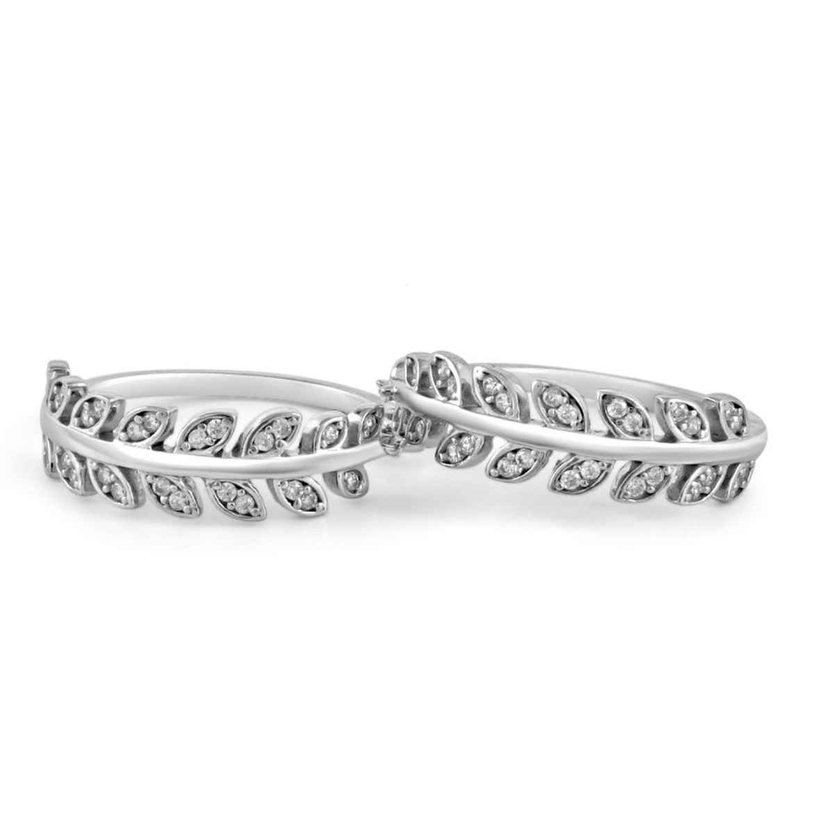 Zavya Leaf CZ Rhodium Plated 925 Sterling Silver Toe Ring