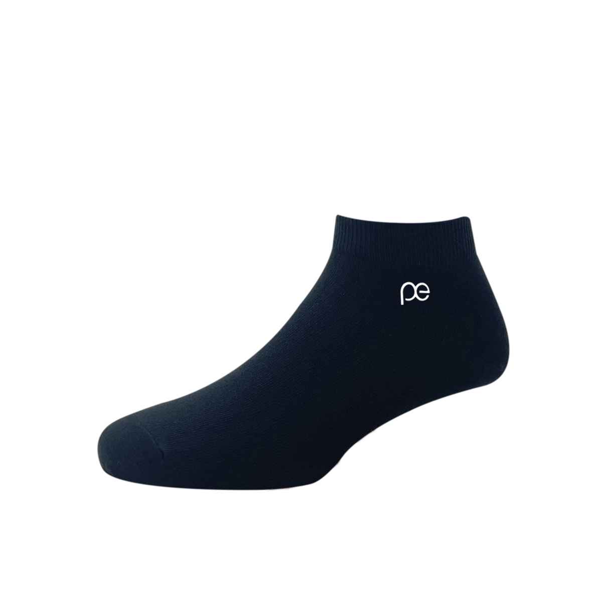 Peter England Men's Solid Cotton and Elastane Ankle Socks | Black - Free Size