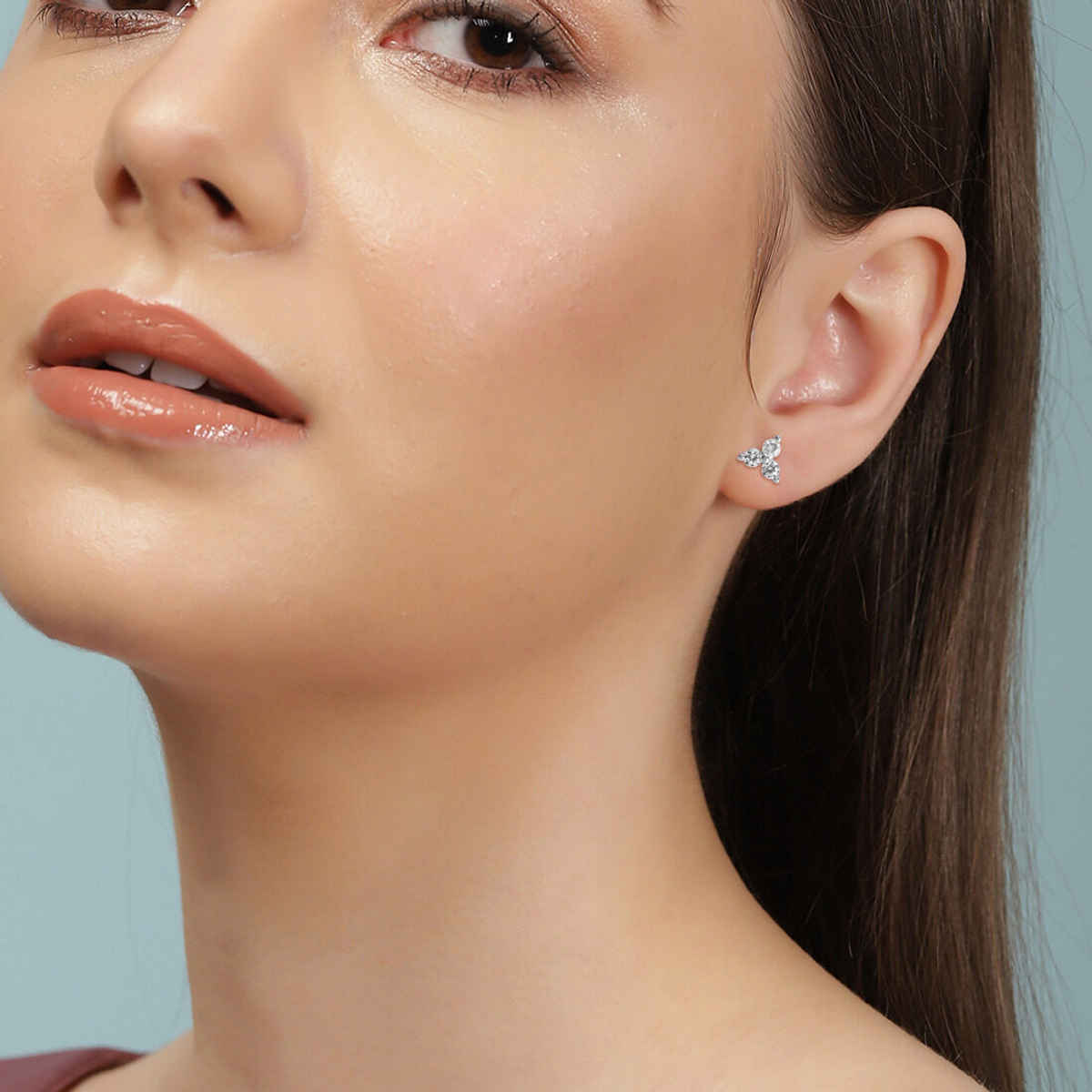 Zavya Minimal Triangle Studs 925 Silver Earrings | Gift Set